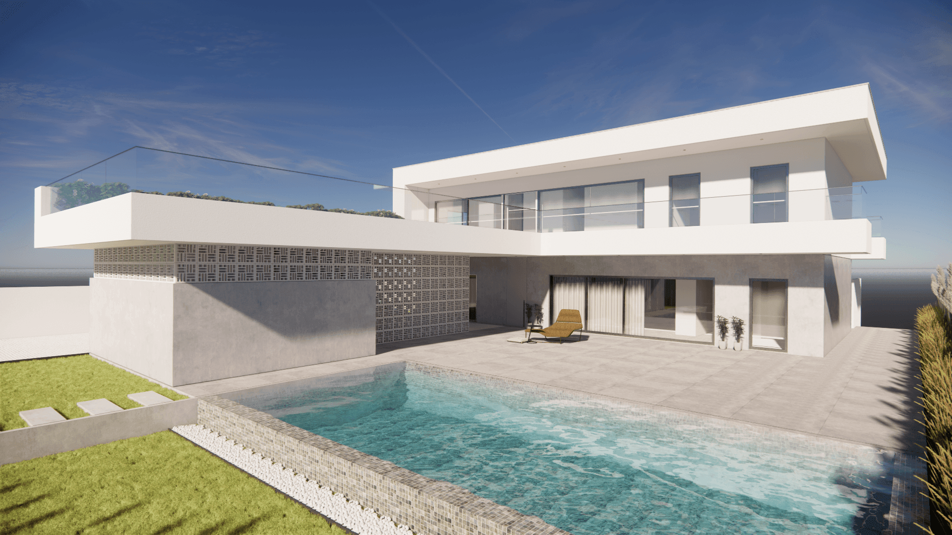 Contemporary home in Alfeizerão – 4 en-suite bedrooms, swimming pool, open views, and built with Light Steel Framing for durability and efficiency.